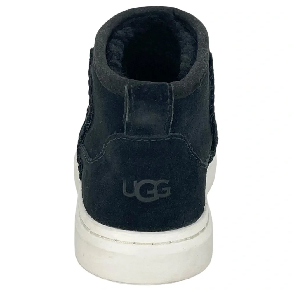 UGG Alameda Black Leather Womens Mini Boots Size 6M - Picture 4 of 11